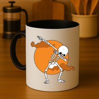 Dabbing Skeleton Halloween Moon Mug
