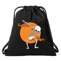 Dabbing Skeleton Halloween Moon Drawstring Bag