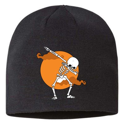 Dabbing Skeleton Halloween Moon Sustainable Beanie