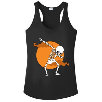 Dabbing Skeleton Halloween Moon Ladies PosiCharge Competitor Racerback Tank