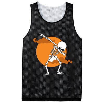 Dabbing Skeleton Halloween Moon Mesh Reversible Basketball Jersey Tank