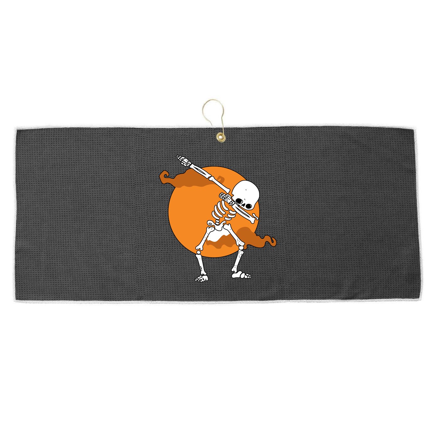 Dabbing Skeleton Halloween Moon Large Microfiber Waffle Golf Towel
