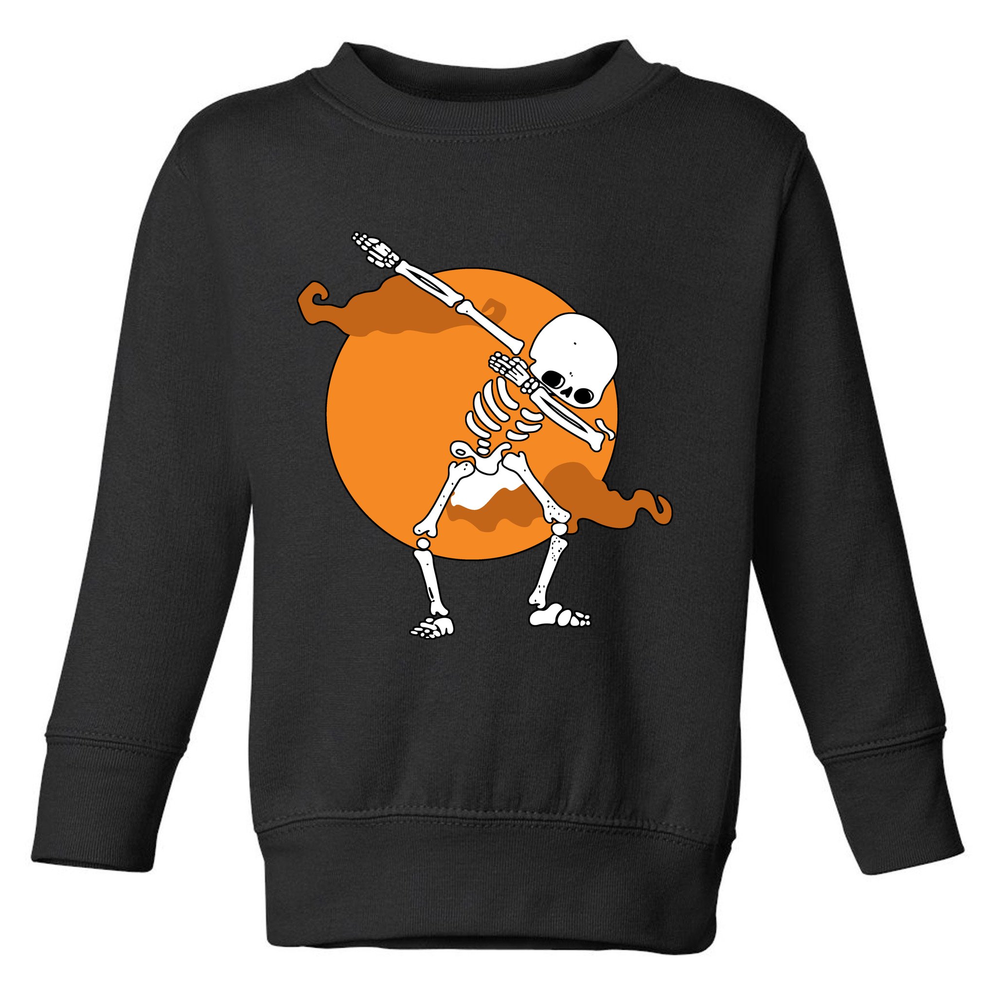 Dabbing Skeleton Halloween Moon Toddler Sweatshirt