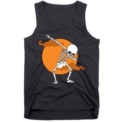 Dabbing Skeleton Halloween Moon Tank Top