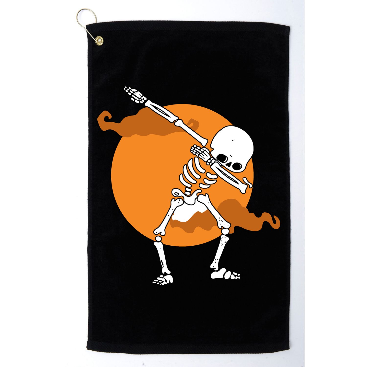 Dabbing Skeleton Halloween Moon Golf Towel