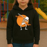 Dabbing Skeleton Halloween Moon Kids Hoodie