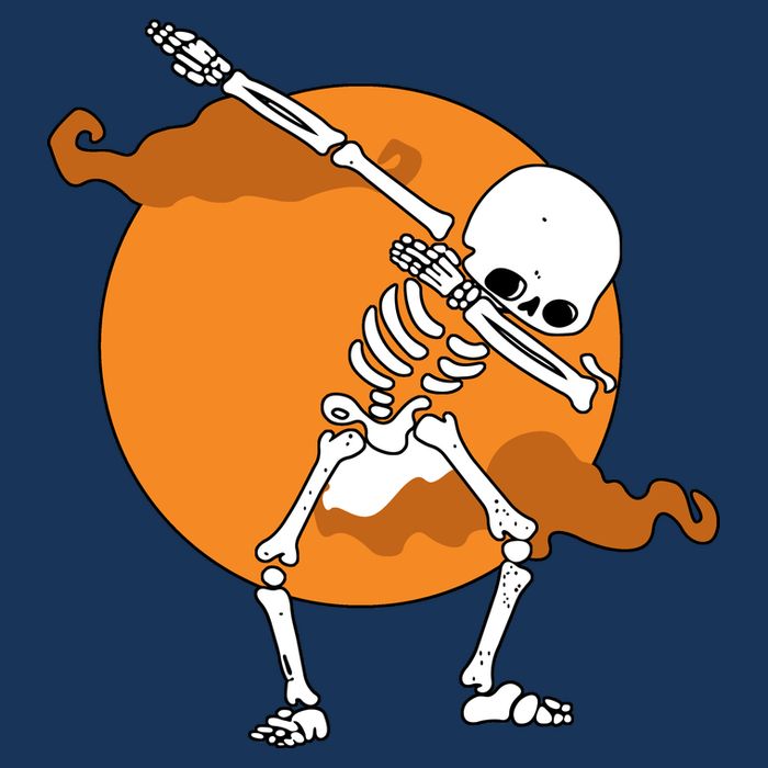 Dabbing Skeleton Halloween Moon Infant Baby Jersey Bodysuit