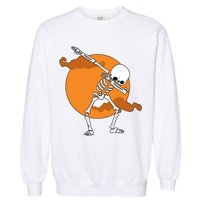 Dabbing Skeleton Halloween Moon Garment-Dyed Sweatshirt
