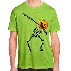 Dabbing Skeleton Pumpkin Face Halloween Adult ChromaSoft Performance T-Shirt