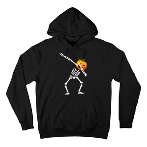 Dabbing Skeleton Pumpkin Face Halloween Hoodie