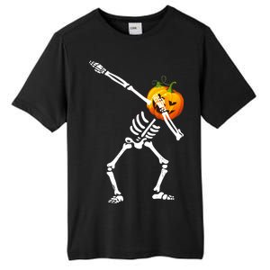 Dabbing Skeleton Pumpkin Face Halloween Tall Fusion ChromaSoft Performance T-Shirt