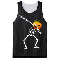 Dabbing Skeleton Pumpkin Face Halloween Mesh Reversible Basketball Jersey Tank