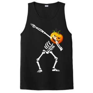 Dabbing Skeleton Pumpkin Face Halloween PosiCharge Competitor Tank