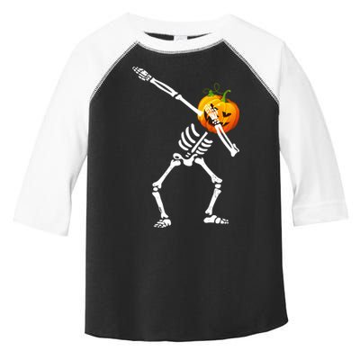 Dabbing Skeleton Pumpkin Face Halloween Toddler Fine Jersey T-Shirt