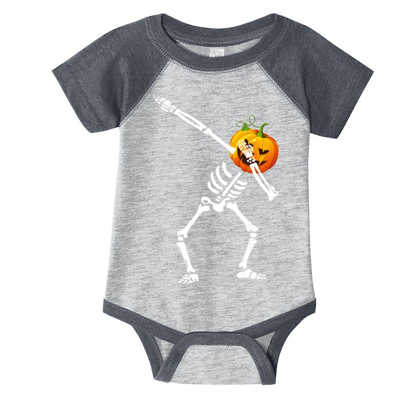Dabbing Skeleton Pumpkin Face Halloween Infant Baby Jersey Bodysuit