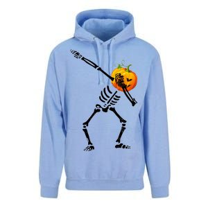 Dabbing Skeleton Pumpkin Face Halloween Unisex Surf Hoodie