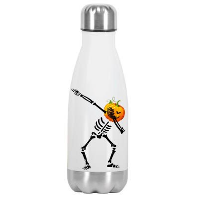 Dabbing Skeleton Pumpkin Face Halloween Stainless Steel Insulated Water Bottle