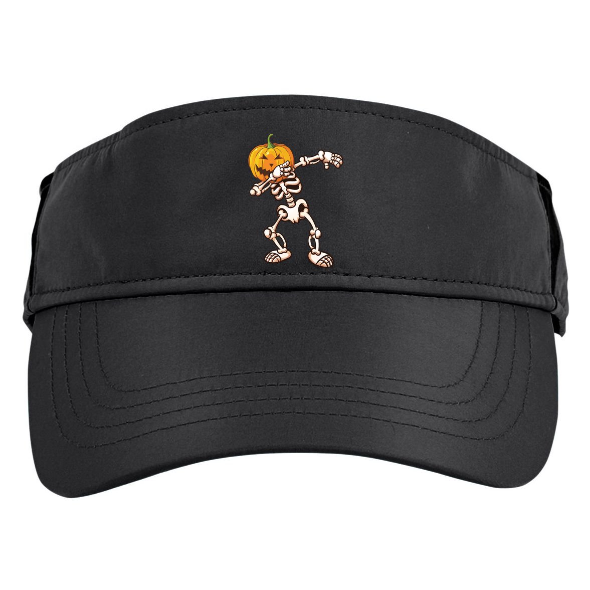 Dabbing Skeleton Pumpkin Head  Adult Drive Performance Visor
