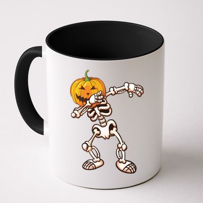 Dabbing Skeleton Pumpkin Head  Mug