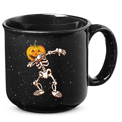 Dabbing Skeleton Pumpkin Head  15oz Campfire Ceramic Mug