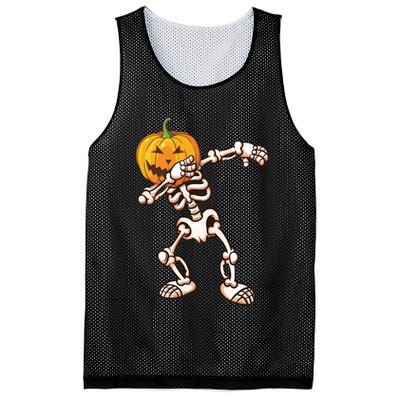 Dabbing Skeleton Pumpkin Head  Mesh Reversible Basketball Jersey Tank