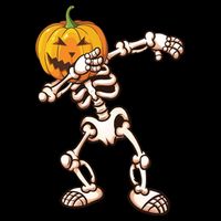 Dabbing Skeleton Pumpkin Head  Cooling Performance Long Sleeve Crew