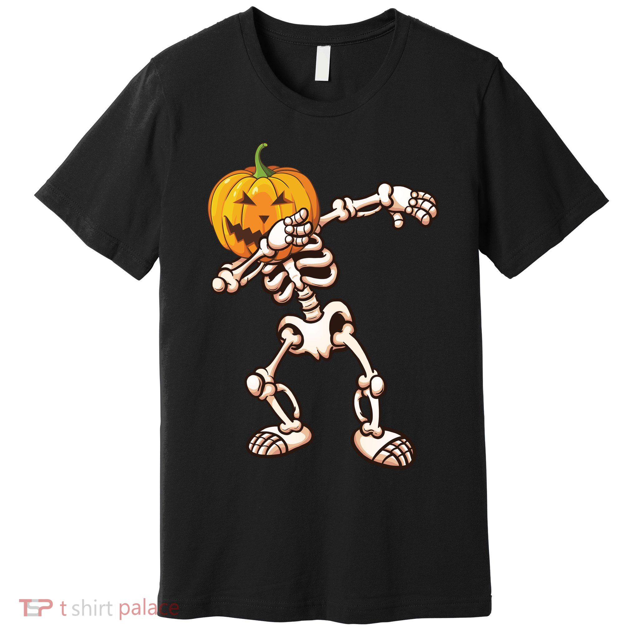 Dabbing Skeleton Pumpkin Head  Premium T-Shirt