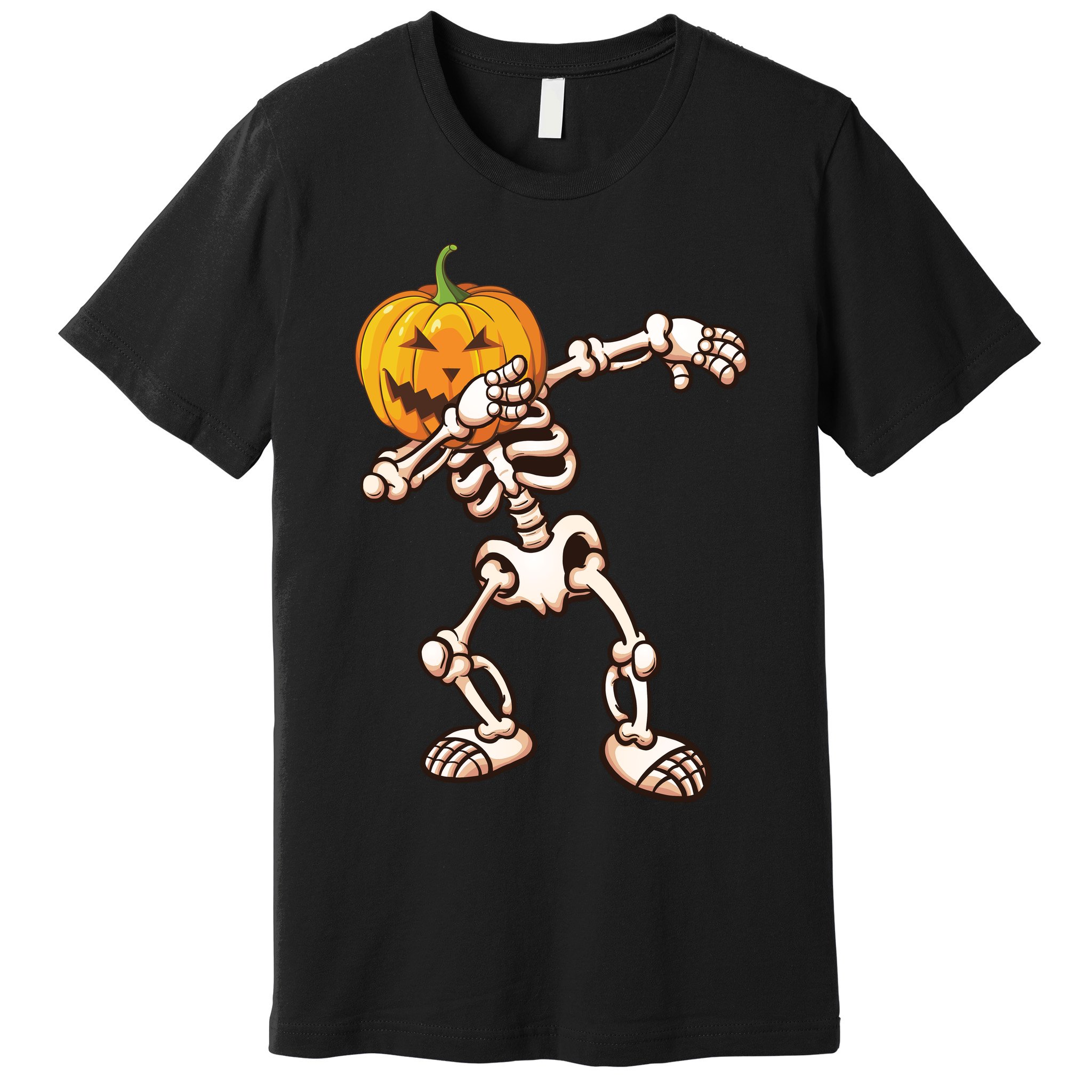 Dabbing Skeleton Pumpkin Head  Premium T-Shirt