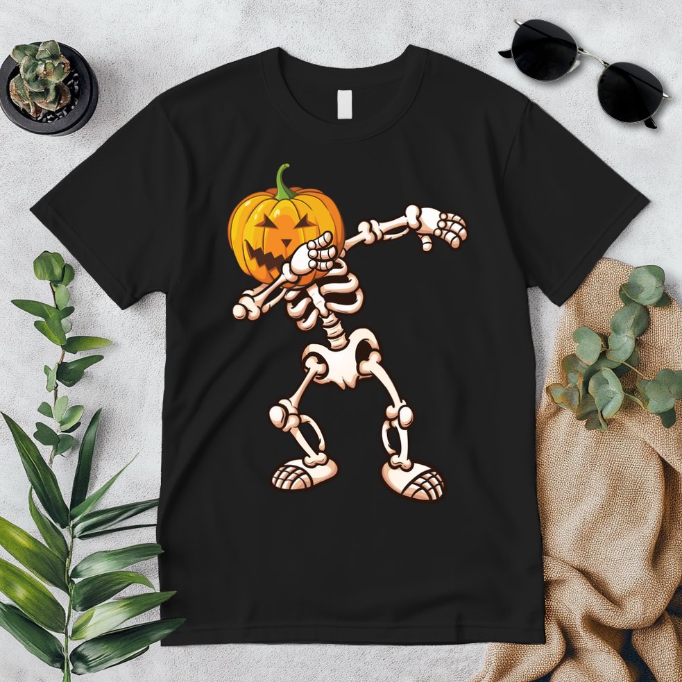 Dabbing Skeleton Pumpkin Head  Premium T-Shirt