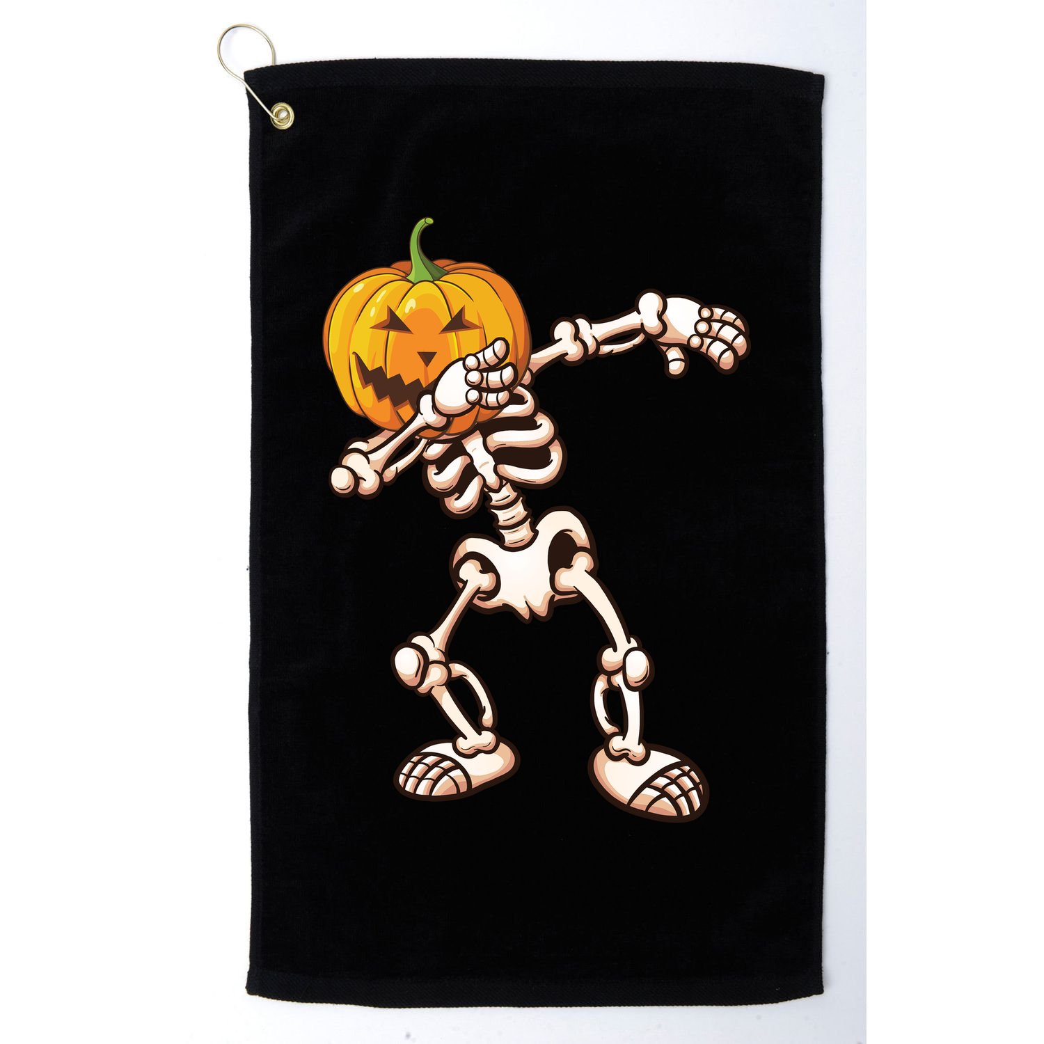 Dabbing Skeleton Pumpkin Head  Golf Towel