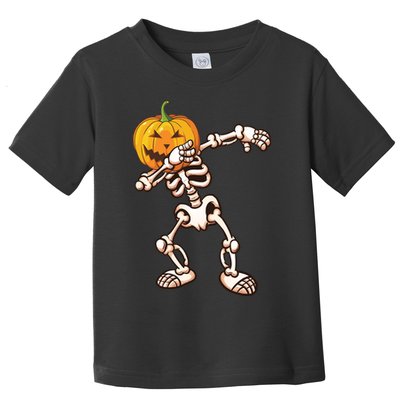 Dabbing Skeleton Pumpkin Head  Toddler T-Shirt