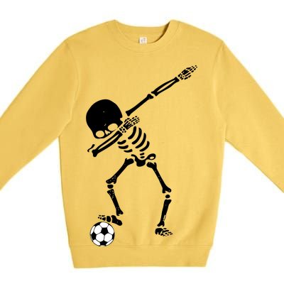 Dabbing Skeleton Soccer Dab Premium Crewneck Sweatshirt