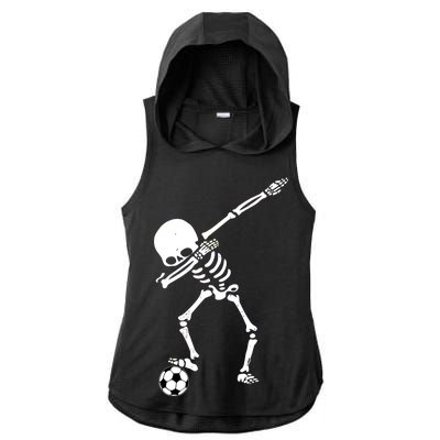 Dabbing Skeleton Soccer Dab Ladies PosiCharge Tri-Blend Wicking Draft Hoodie Tank