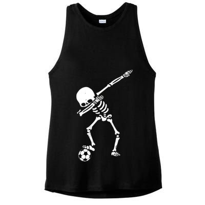 Dabbing Skeleton Soccer Dab Ladies PosiCharge Tri-Blend Wicking Tank