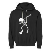 Dabbing Skeleton Soccer Dab Garment-Dyed Fleece Hoodie
