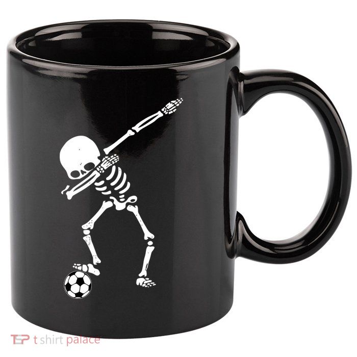 Dabbing Skeleton Soccer Dab 11oz C Handle Ceramic Mug