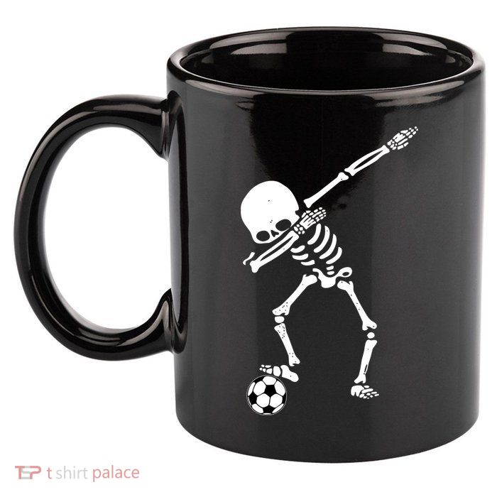 Dabbing Skeleton Soccer Dab 11oz C Handle Ceramic Mug