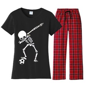 Dabbing Skeleton Soccer Dab Women's Flannel Pajama Set