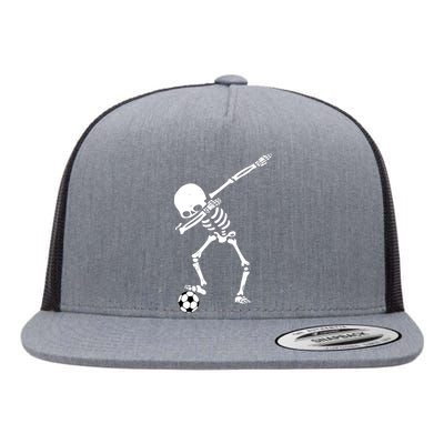 Dabbing Skeleton Soccer Dab Flat Bill Trucker Hat