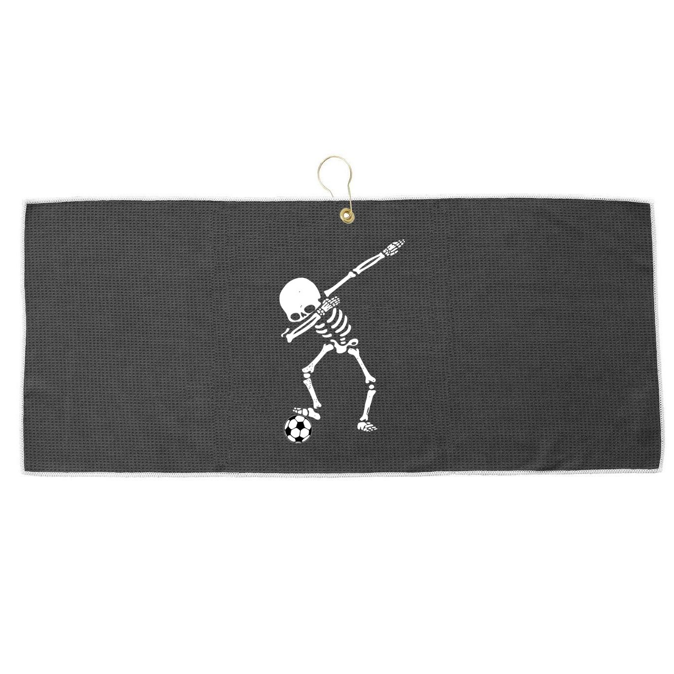 Dabbing Skeleton Soccer Dab Large Microfiber Waffle Golf Towel