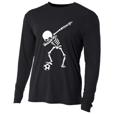 Dabbing Skeleton Soccer Dab Cooling Performance Long Sleeve Crew