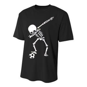 Dabbing Skeleton Soccer Dab Youth Performance Sprint T-Shirt