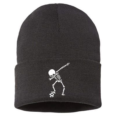 Dabbing Skeleton Soccer Dab Sustainable Knit Beanie