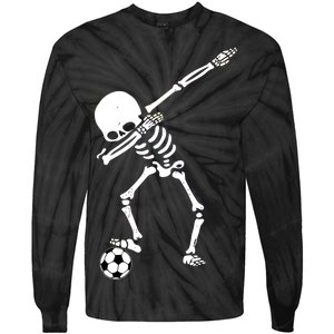 Dabbing Skeleton Soccer Dab Tie-Dye Long Sleeve Shirt