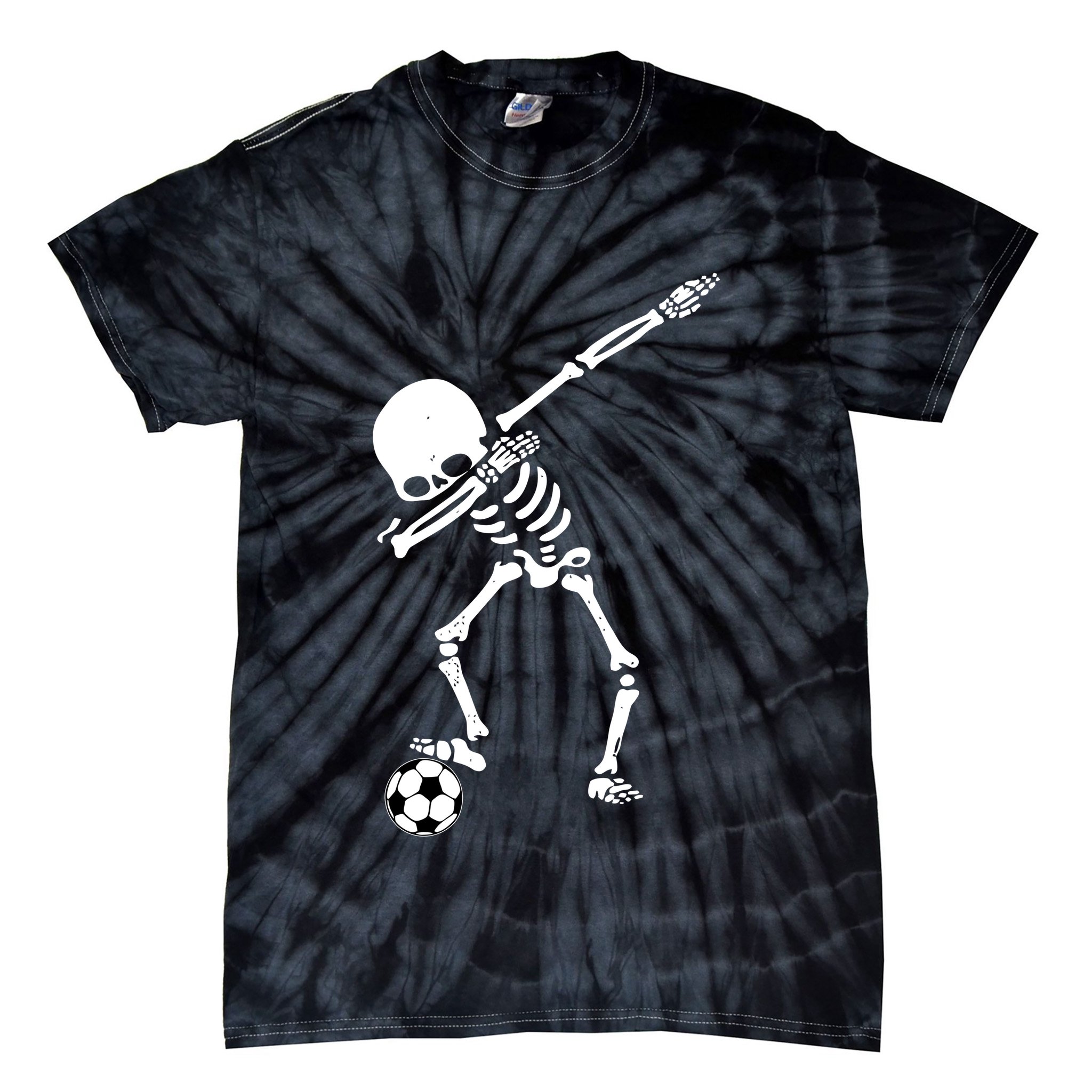 Dabbing Skeleton Soccer Dab Tie-Dye T-Shirt