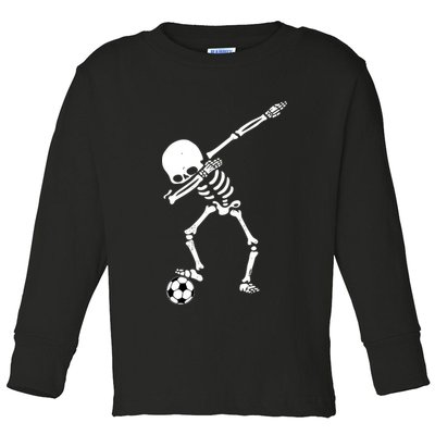Dabbing Skeleton Soccer Dab Toddler Long Sleeve Shirt