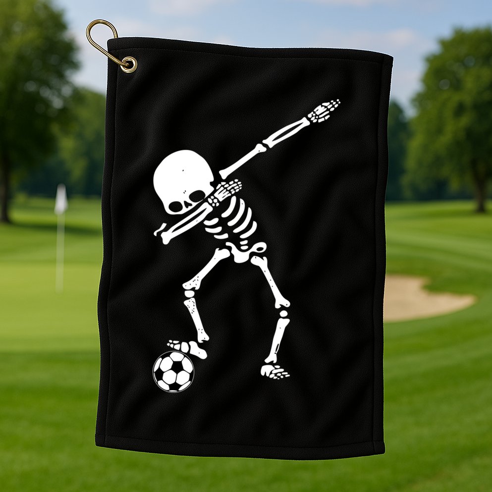 Dabbing Skeleton Soccer Dab Golf Towel