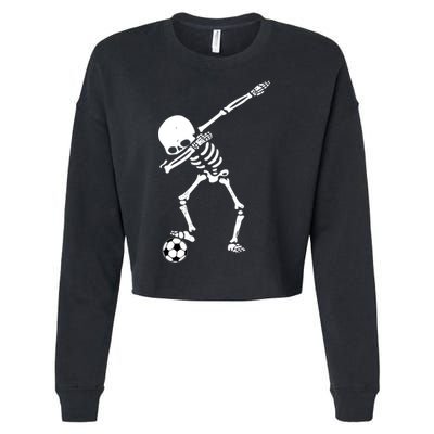 Dabbing Skeleton Soccer Dab Cropped Pullover Crew