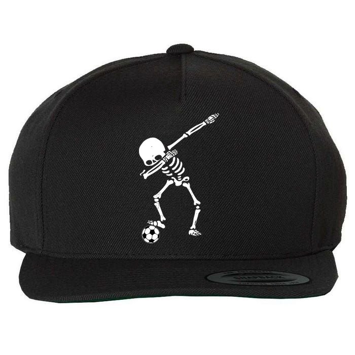 Dabbing Skeleton Soccer Dab Wool Snapback Cap