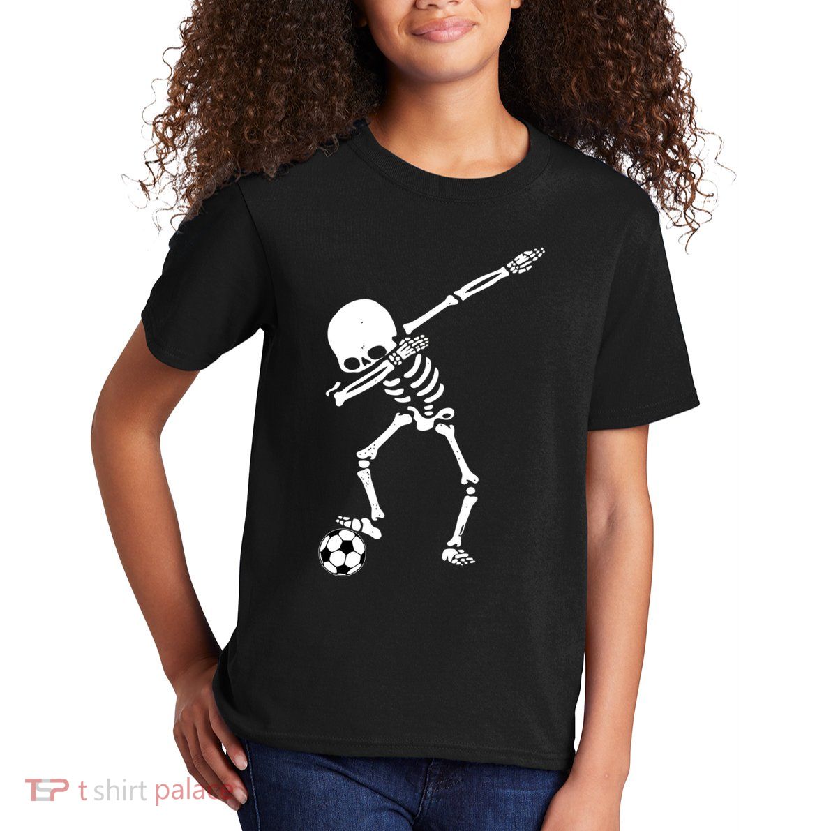 Dabbing Skeleton Soccer Dab Kids T-Shirt